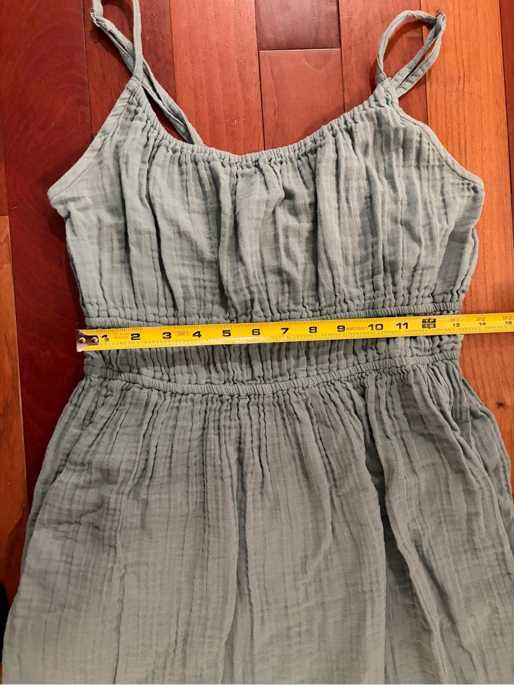 Pact Coastal Double Gauze Cami Maxi Dress Blue Green Size Medium - Picture 12 of 14